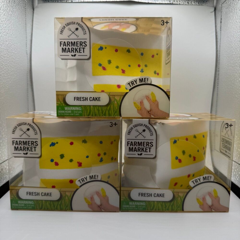 [3 PC] Sunny Days - Farmers Market *NEW* Fresh Cake: Sensory, Fidget Squishy Toy